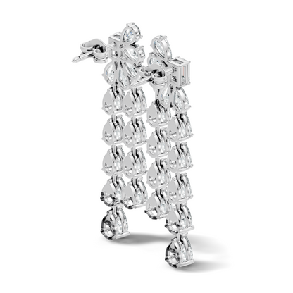 5.36 Carat Emerald & Pear Shape Lab Grown Diamond Elegance Vintage Earrings Daily wear For Women