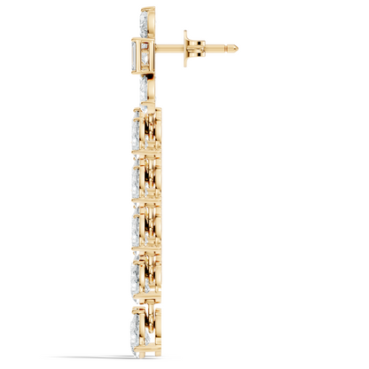 5.36 Carat Emerald & Pear Shape Lab Grown Diamond Elegance Vintage Earrings Daily wear For Women