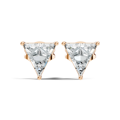 Triangle Shape Lab Grown Sparkling Diamond Stud Earrings For Women Daily Wear Jewelry Collection