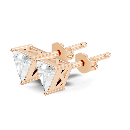 Triangle Shape Lab Grown Sparkling Diamond Stud Earrings For Women Daily Wear Jewelry Collection
