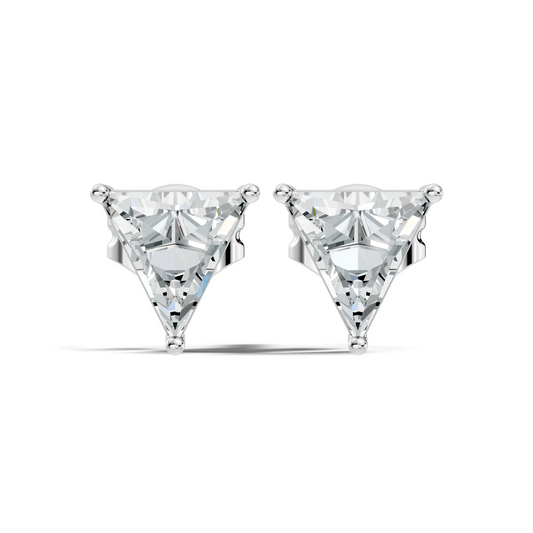 Triangle Shape Lab Grown Sparkling Diamond Stud Earrings For Women Daily Wear Jewelry Collection