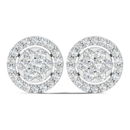 Elegant Tringle Diamond Stud 10k Solid Gold Wedding Wear Diamond Earrings For Her