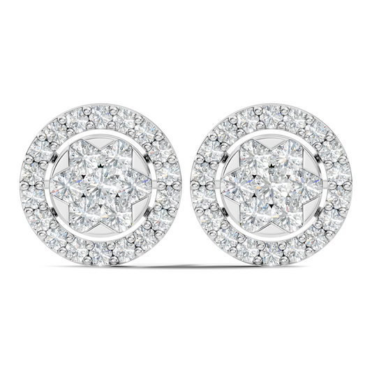 Elegant Tringle Diamond Stud 10k Solid Gold Wedding Wear Diamond Earrings For Her