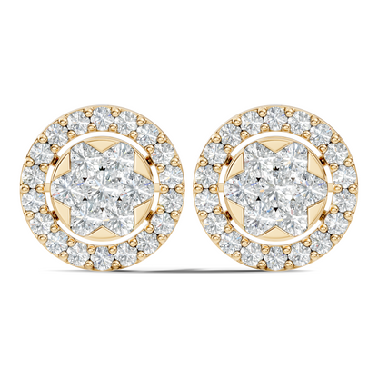 Elegant Tringle Diamond Stud 10k Solid Gold Wedding Wear Diamond Earrings For Her