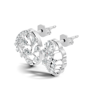 Round And Pear Shape 1.79 Ct Lab Grown & Natural Diamond Women New Style Earrings