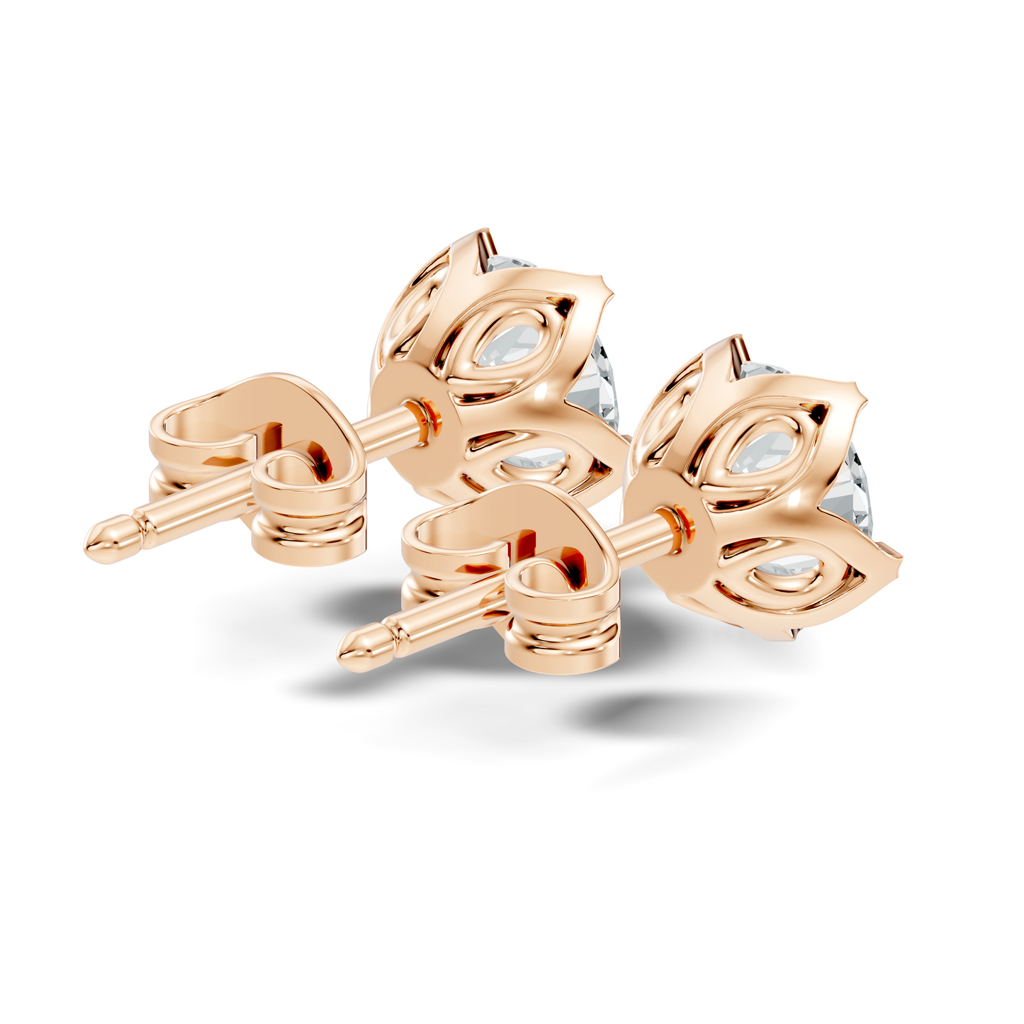 Round Shape 10k Solid Gold Stunning Affordable Vintage labgrown Diamond Earrings For Her