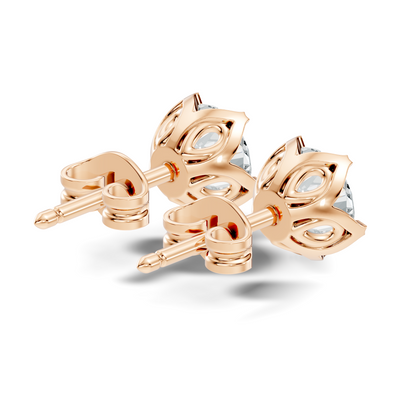 Round Shape 10k Solid Gold Stunning Affordable Vintage labgrown Diamond Earrings For Her