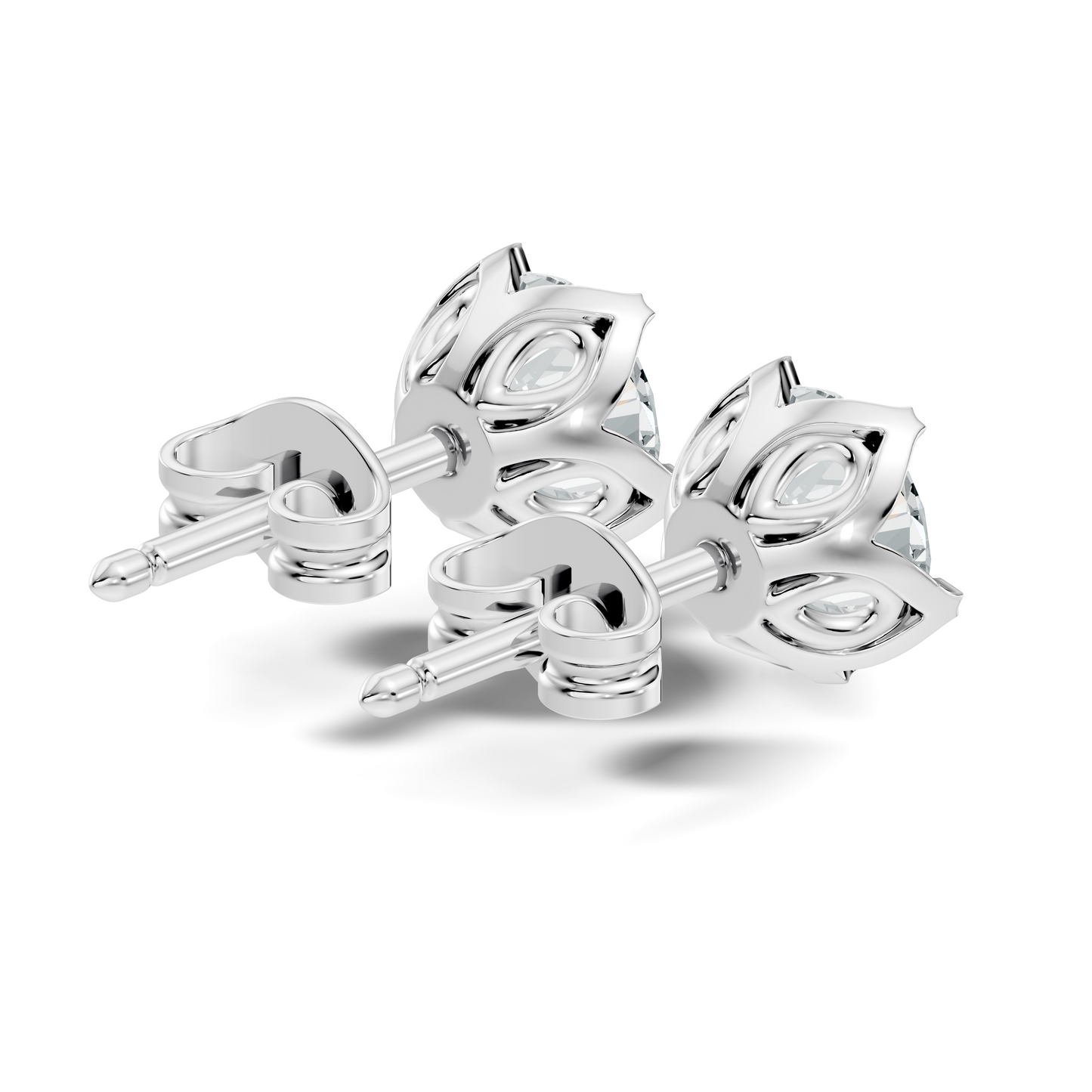 Round Shape 10k Solid Gold Stunning Affordable Vintage labgrown Diamond Earrings For Her