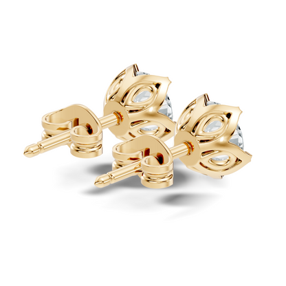 Round Shape 10k Solid Gold Stunning Affordable Vintage labgrown Diamond Earrings For Her