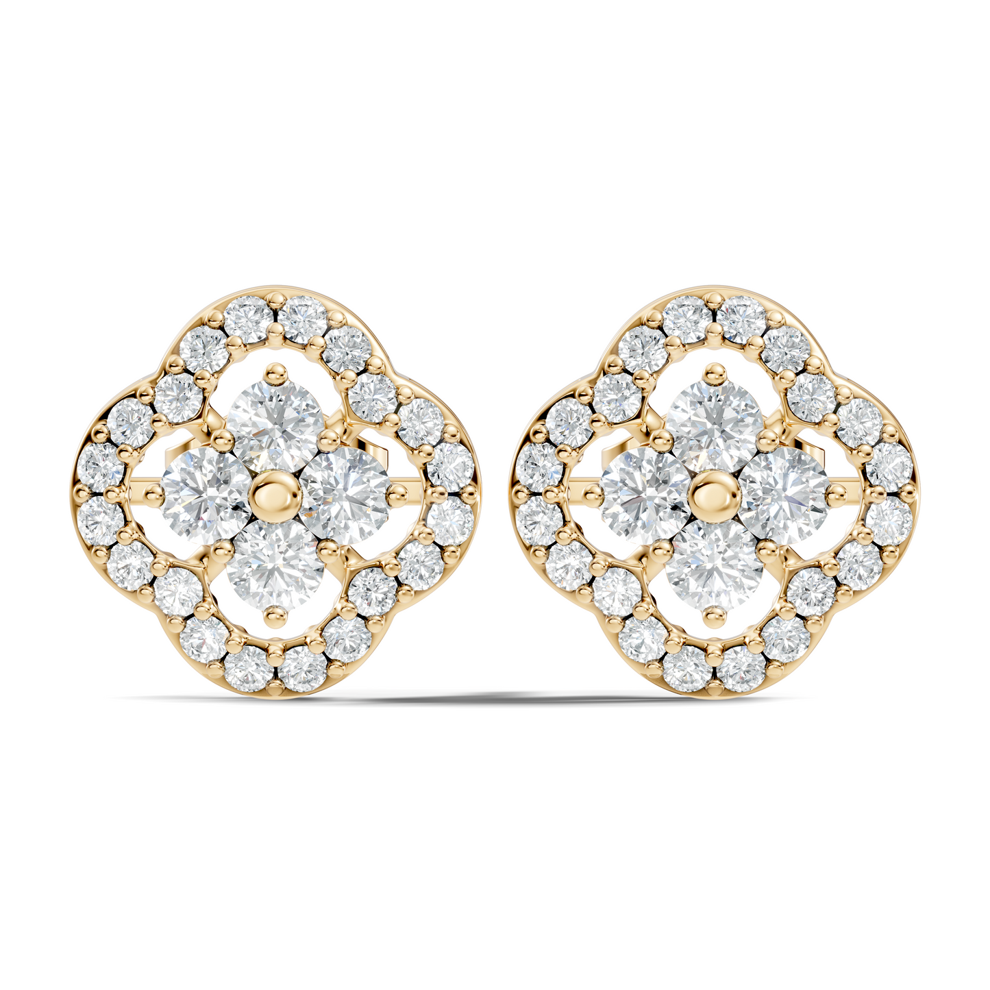 10k Solid Rose Gold Round Natural-Lab Grown Stunning Adorable Vintage Diamond Earring For Her