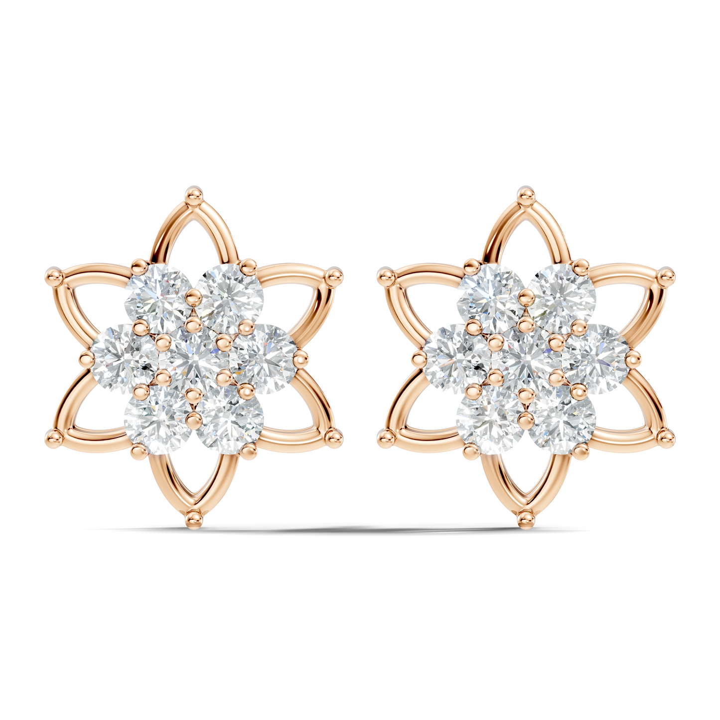 Unique Style Round Shape Natural & Lab Grown Diamond Elegance Sparkle Diamond Earrings