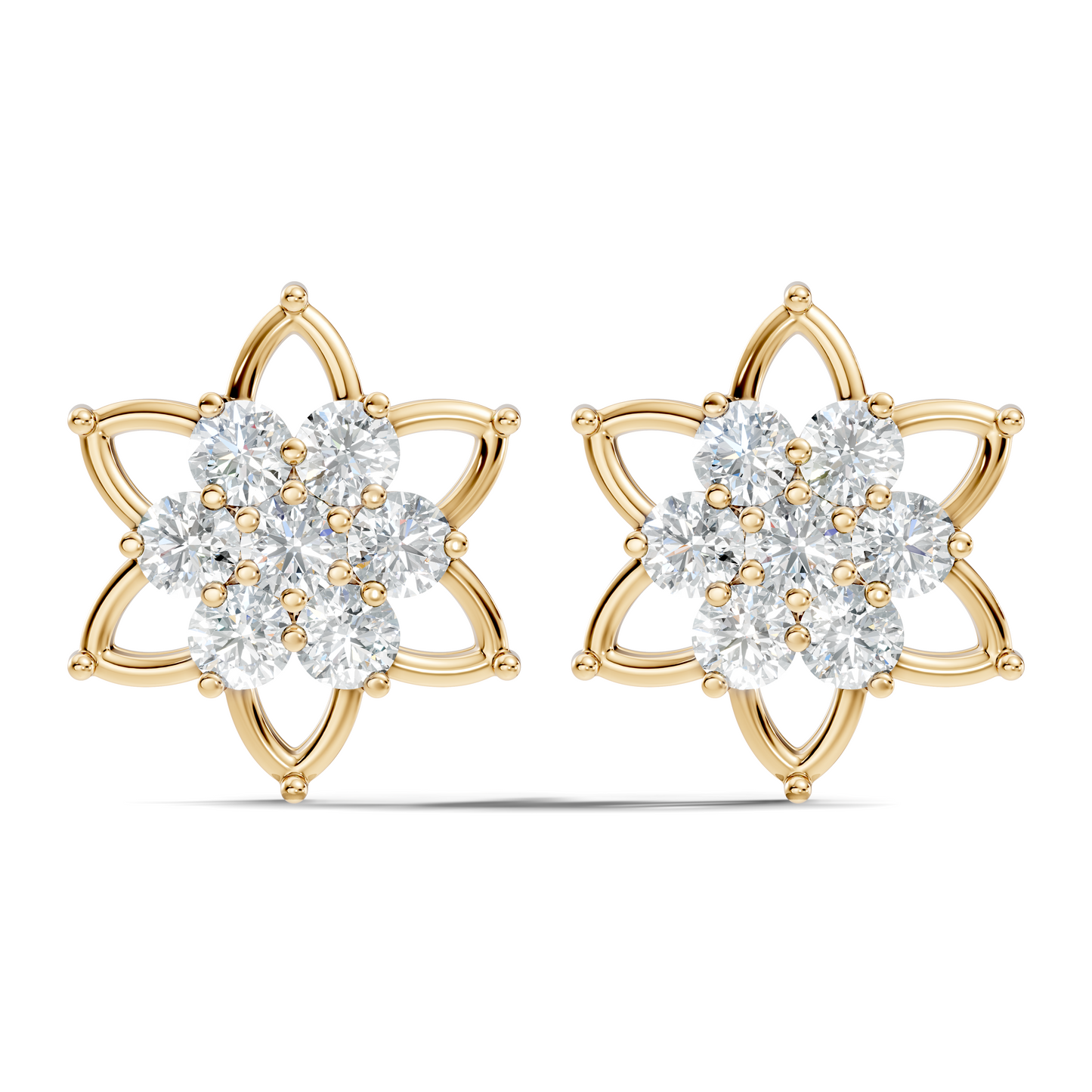 Unique Style Round Shape Natural & Lab Grown Diamond Elegance Sparkle Diamond Earrings