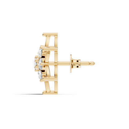 Unique Style Round Shape Natural & Lab Grown Diamond Elegance Sparkle Diamond Earrings