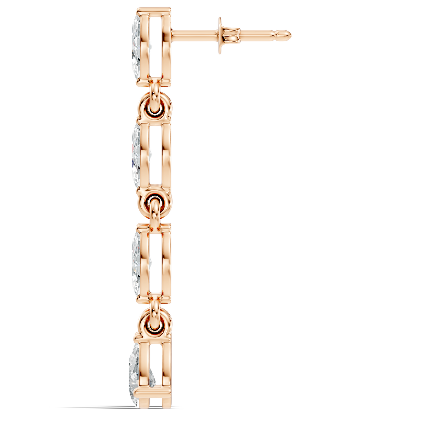 14K Gold Minimalist Earring Studs Marquise & Pear Drop Earrings For Party Wear