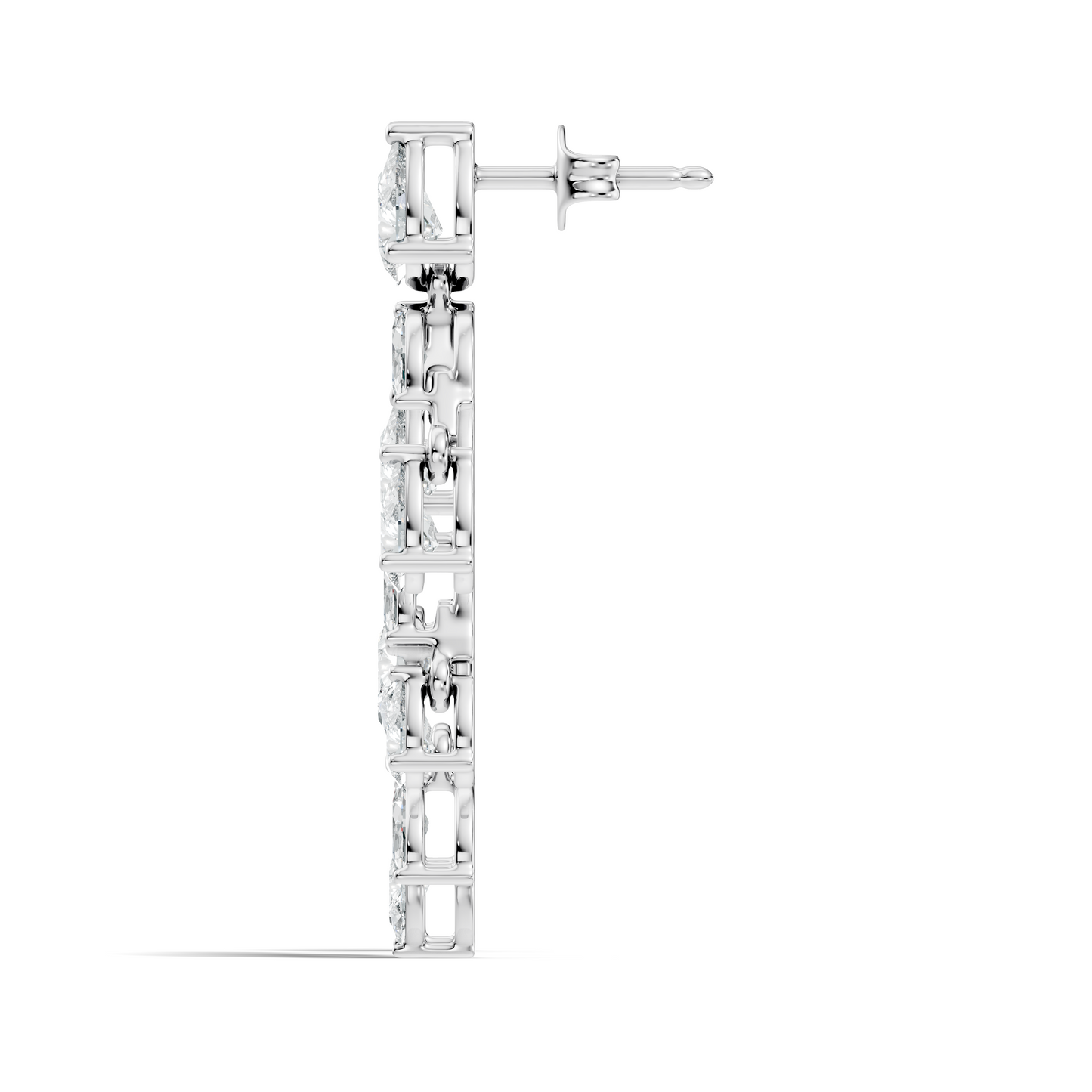 6.38 Ct Pear & Marquise Lab Grown Diamond Earrings in 14K White Gold