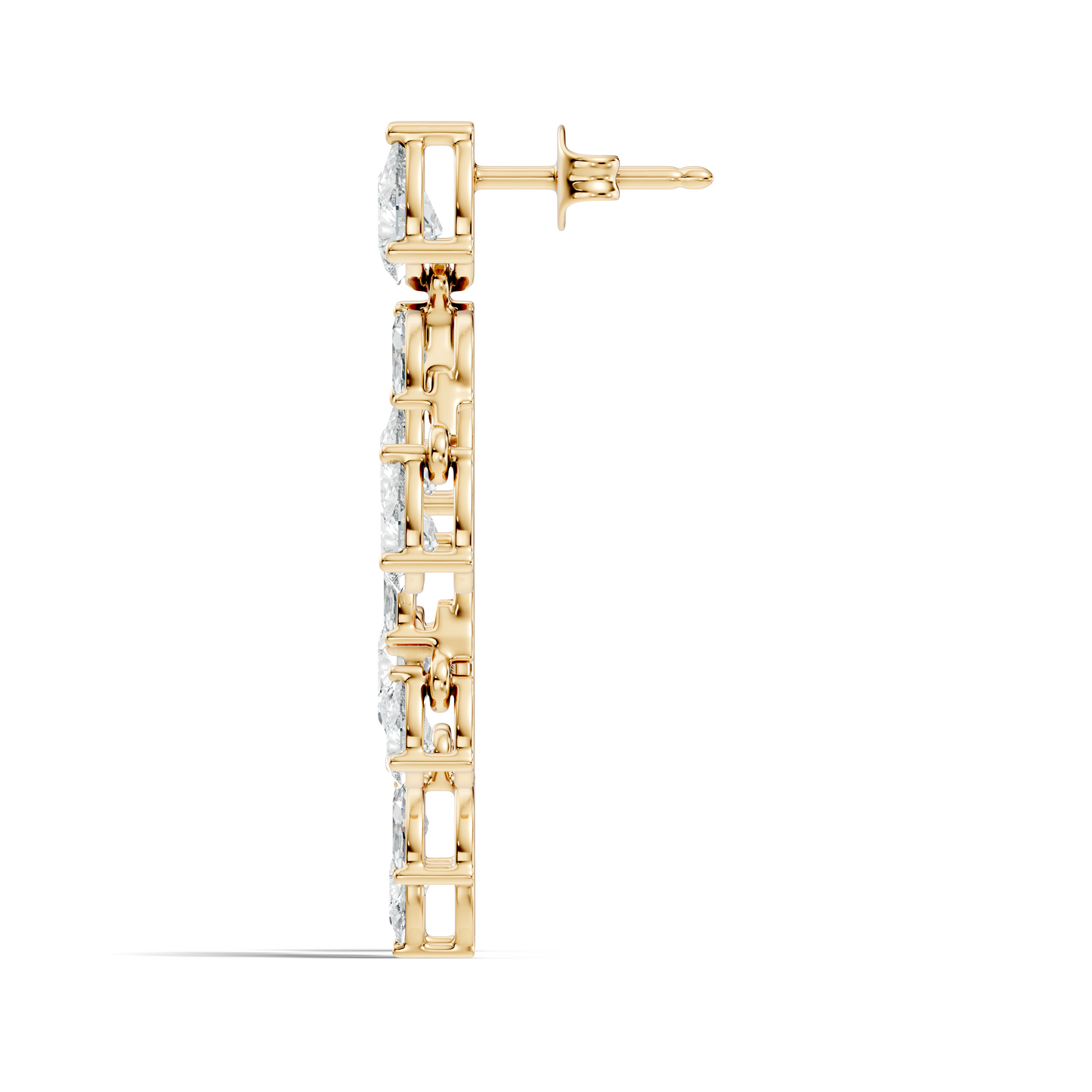 6.38 Ct Pear & Marquise Lab Grown Diamond Earrings in 14K White Gold