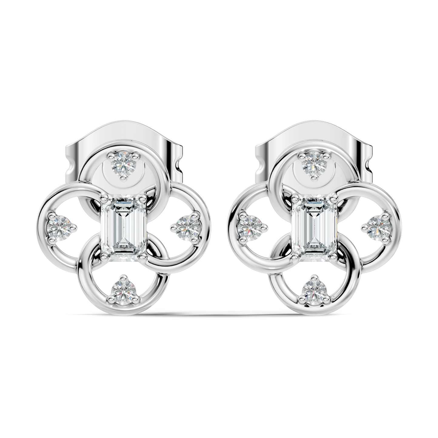 EEmerald Cut Lab Grown & Natural Daimond Unique Delicate Vintage Party Wear Earring For Her