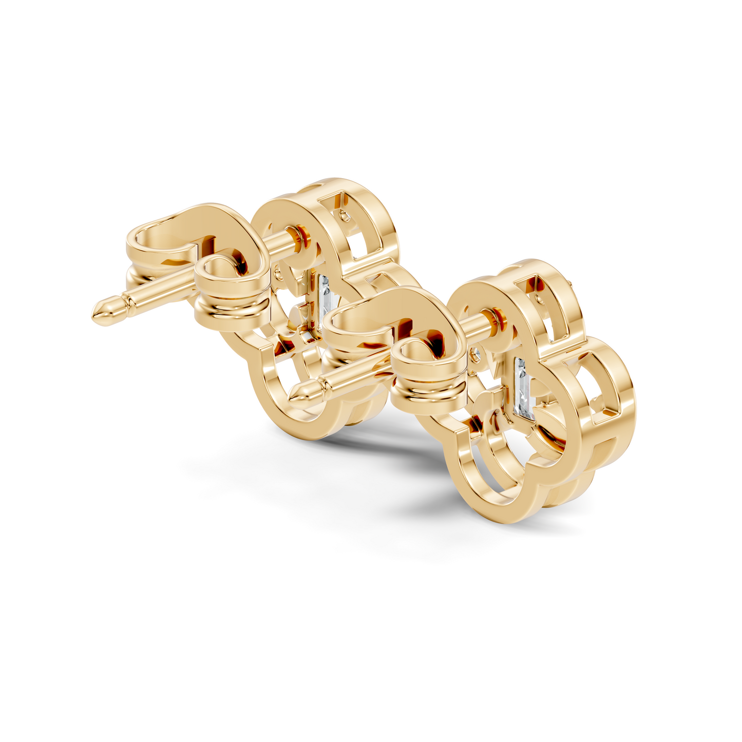 EEmerald Cut Lab Grown & Natural Daimond Unique Delicate Vintage Party Wear Earring For Her