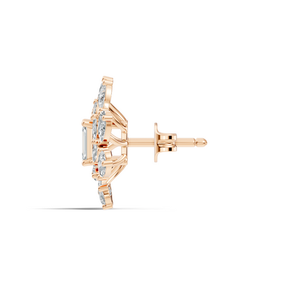 4.12Ct Marquise, Pear and Emerald  Shape Diamond Vintage Flower Shape Dainty Wedding  Earrings For Women's