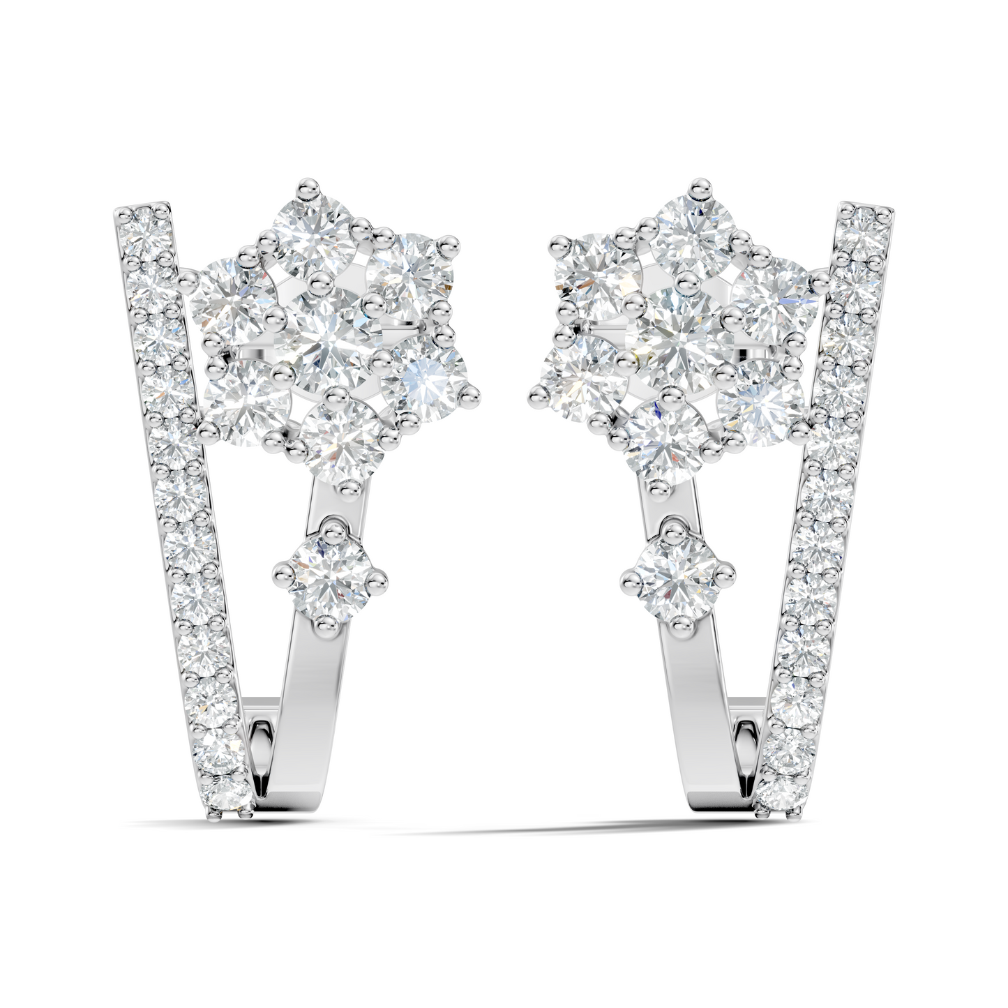 Round Cut Top Grade Lab-Grown Diamond Unique Classic Hand Crafted Drop Stud Earrings For Her