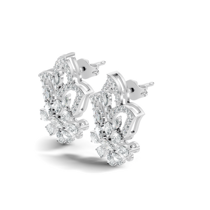 2.86Ct Marquise, Pear and Round Cut Diamond Elegant Dainty Sparkling Classic Bridesmaid Earring For Women's