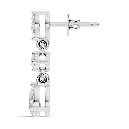 Pear, Marquise and Round Cut Top Grade Lab Grown Diamond Unique Perfect Earring For Bridals