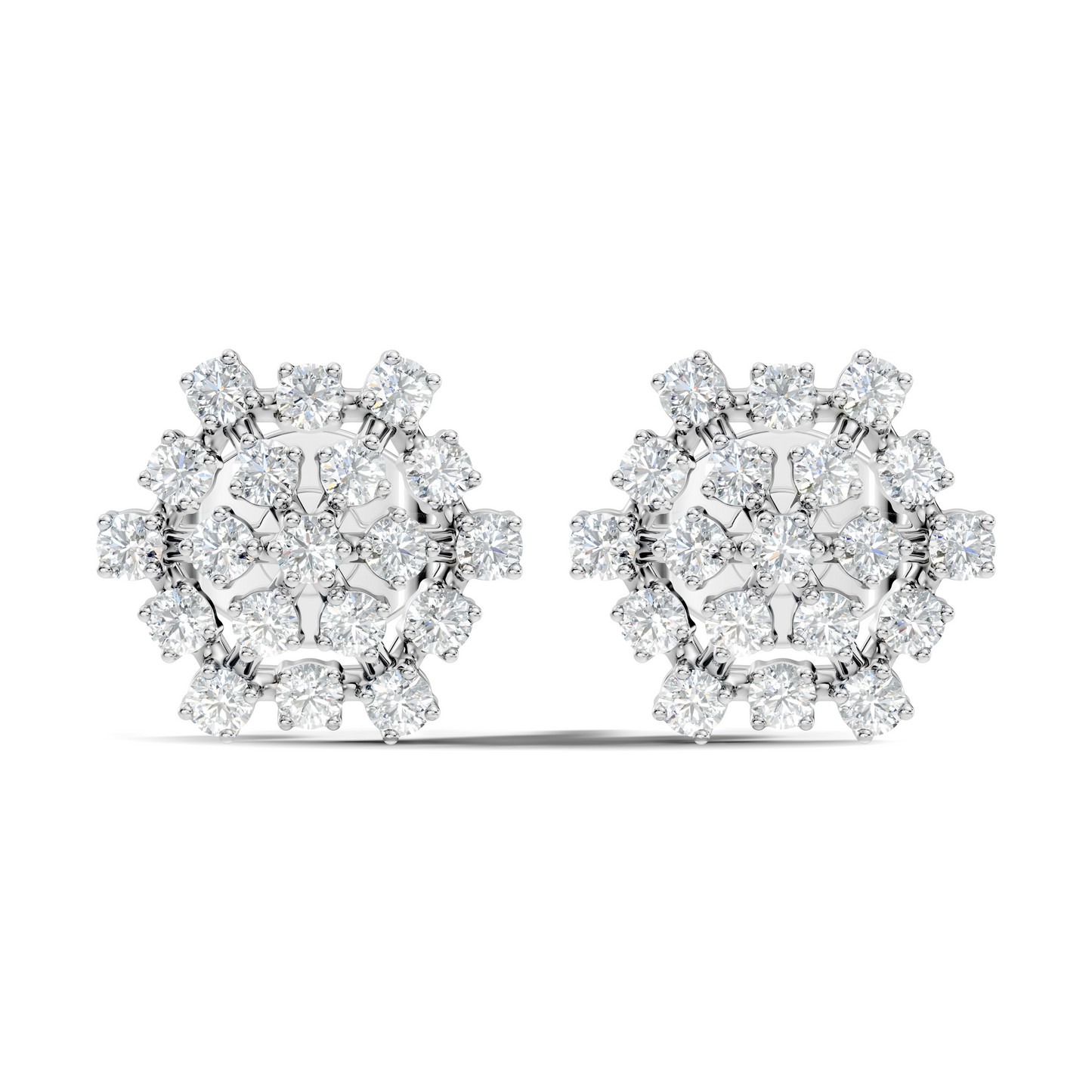 Elegant Vintage Round Diamond  Stud Earrings In 14K Gold Perfect Gift for Her