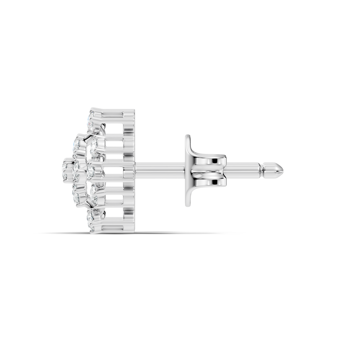 Elegant Vintage Round Diamond  Stud Earrings In 14K Gold Perfect Gift for Her