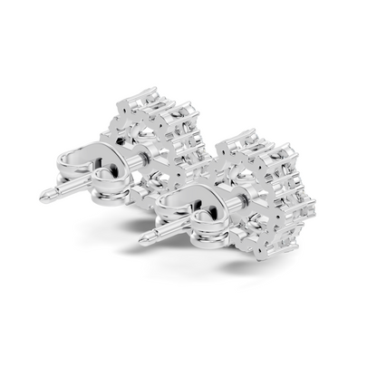 Elegant Vintage Round Diamond  Stud Earrings In 14K Gold Perfect Gift for Her