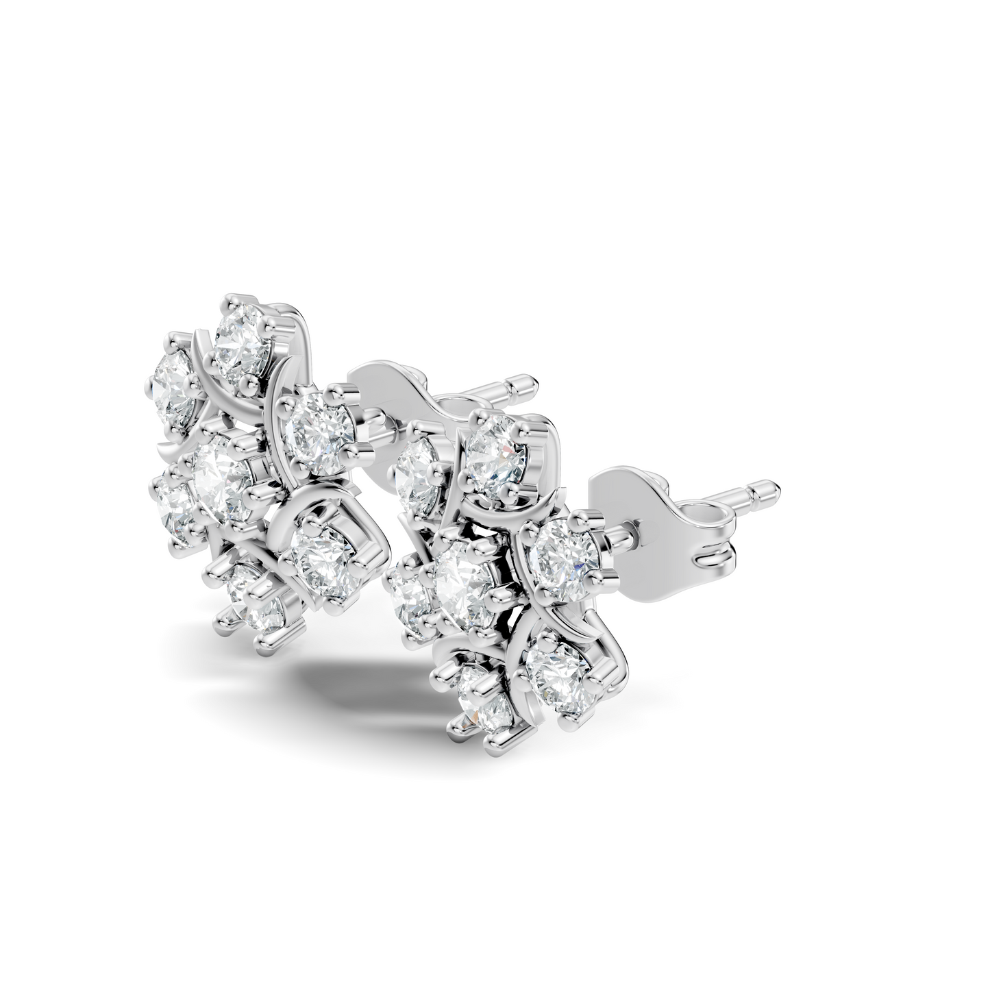 Stunning 1.34 CT Round Cut Diamond Stud Earrings Lab-Grown & Natural