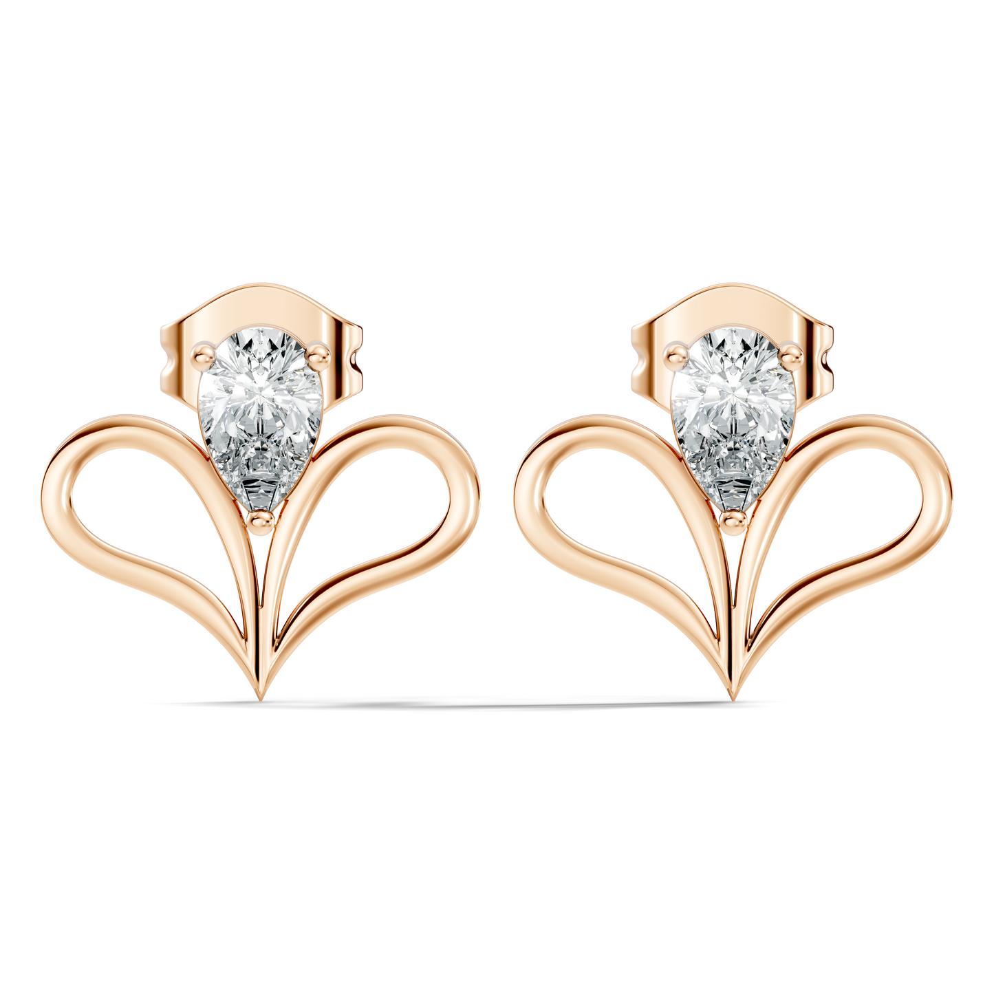 Elegant Pear Cut Lab-Grown Diamond Solitaire Stud Earrings Perfect Gift For Women's