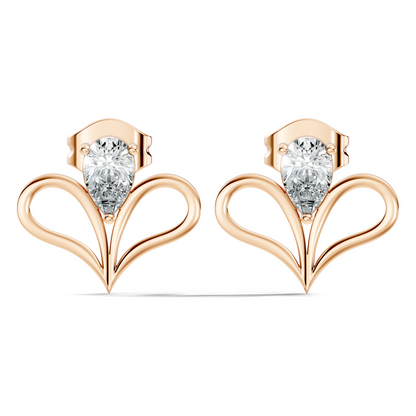 Elegant Pear Cut Lab-Grown Diamond Solitaire Stud Earrings Perfect Gift For Women's