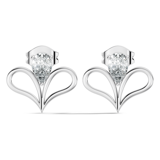 Elegant Pear Cut Lab-Grown Diamond Solitaire Stud Earrings Perfect Gift For Women's