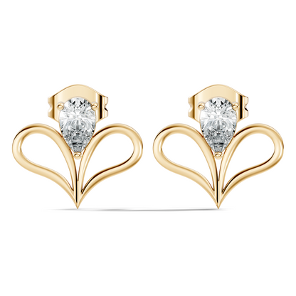 Elegant Pear Cut Lab-Grown Diamond Solitaire Stud Earrings Perfect Gift For Women's