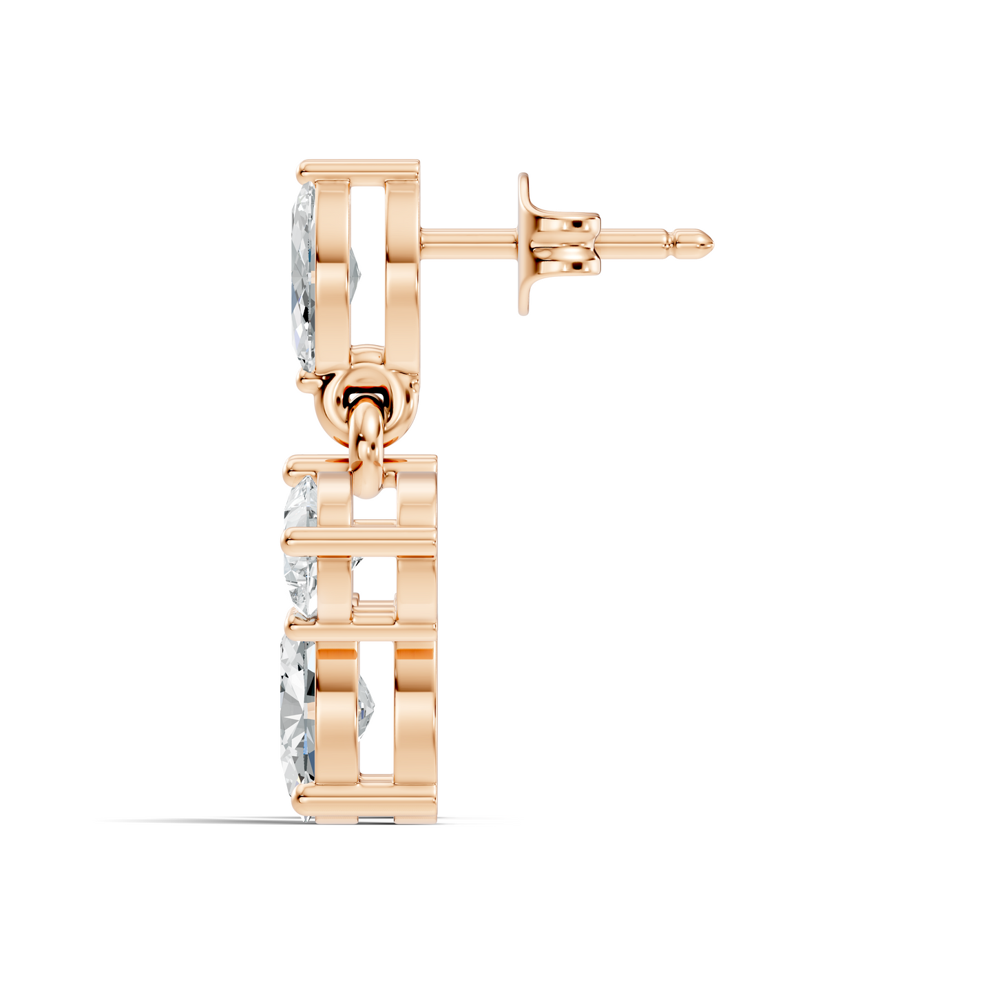 Sparkling Colorless Lab-Grown Diamond Stud Earring Oval & Pear Drop Style