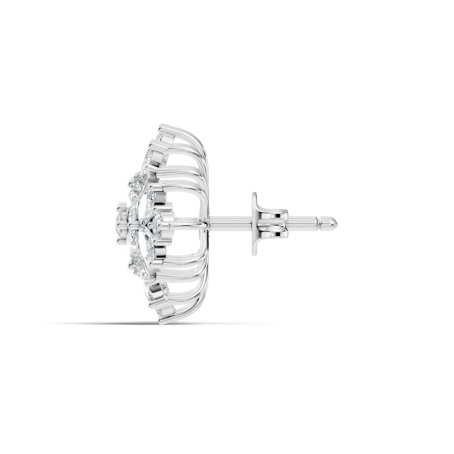 Stunning Vintage Diamond Studs Marquise & Round Cut Perfect Women's Gift