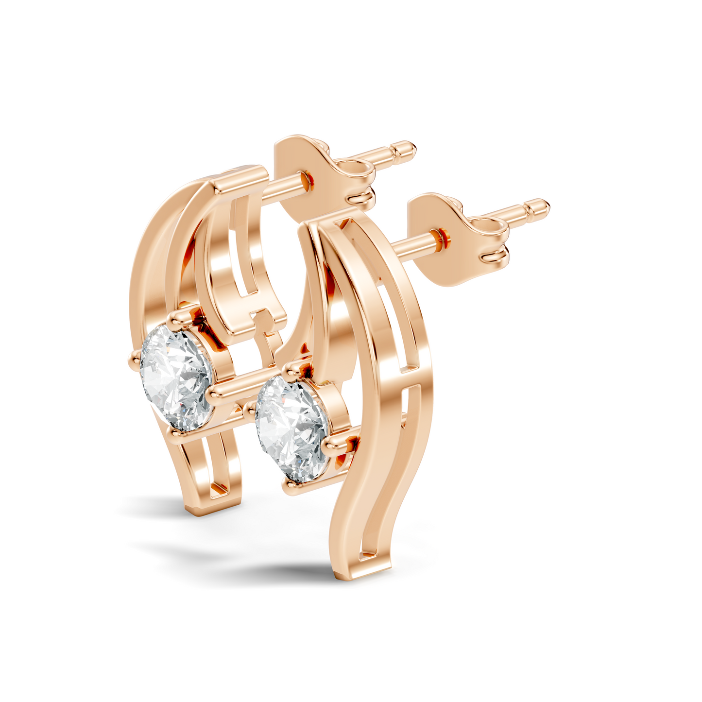 Elegant 0.60 Ct Lab-Grown Sparkling Round Diamond Studs In 14K White Gold Setting