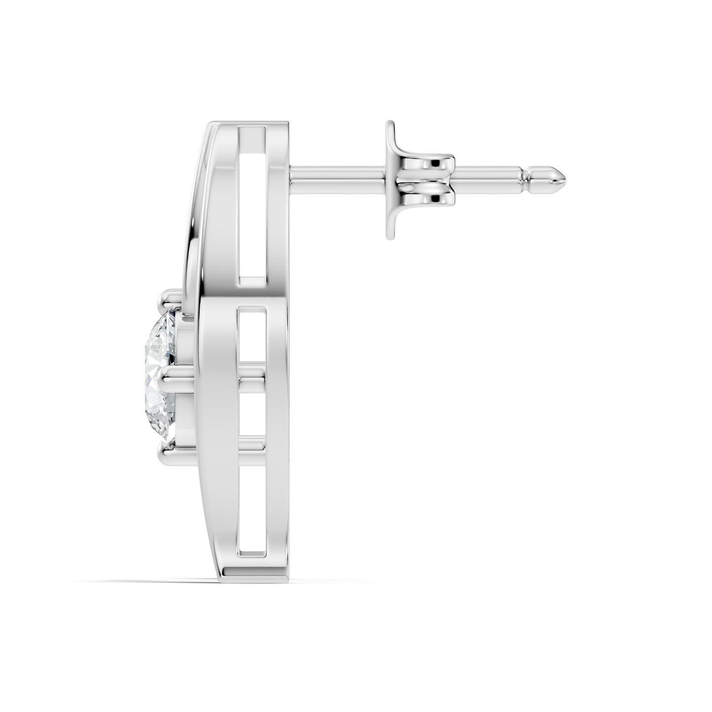 Elegant 0.60 Ct Lab-Grown Sparkling Round Diamond Studs In 14K White Gold Setting