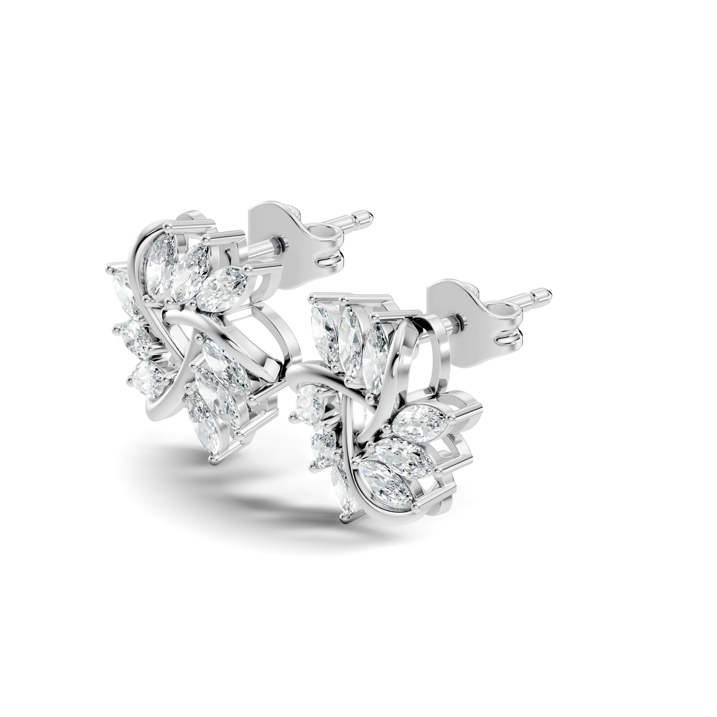 Women's 14K Gold Marquise Labgrown Diamond  Vintage Stud Earrings For Women's