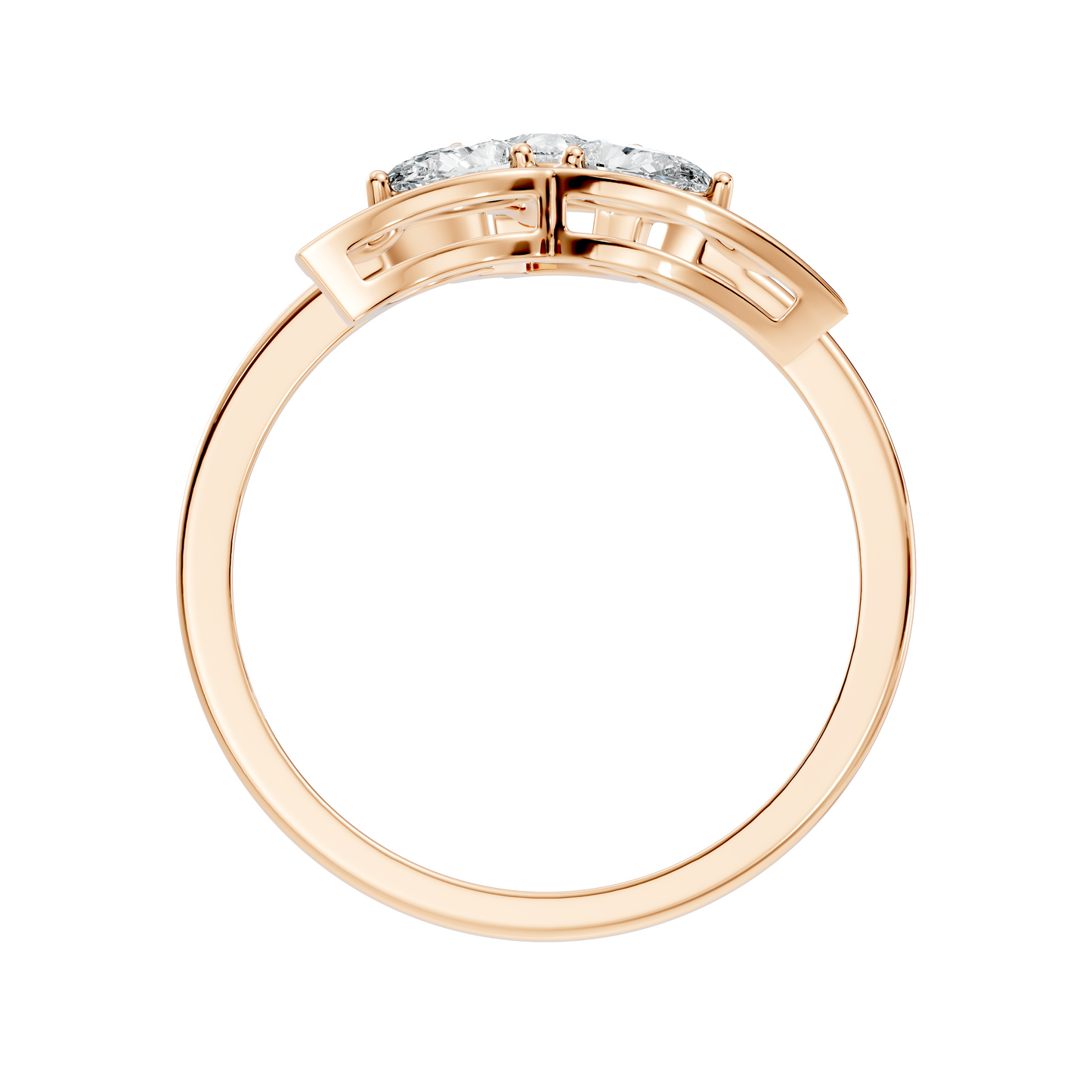 Vintage Round Cut White Colorless Diamond Unique Bezel set Minimalist Dainty Cluster Ring For Her