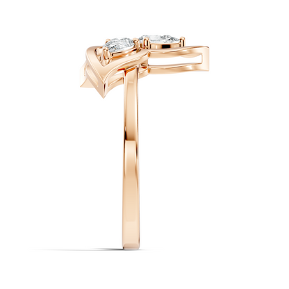 Vintage Round Cut White Colorless Diamond Unique Bezel set Minimalist Dainty Cluster Ring For Her