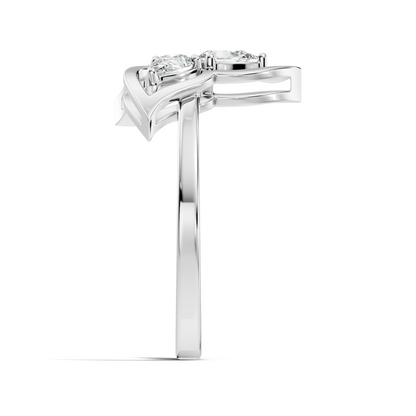 Vintage Round Cut White Colorless Diamond Unique Bezel set Minimalist Dainty Cluster Ring For Her