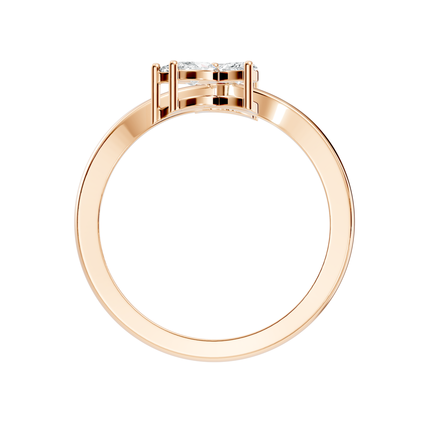 Marquise and Pear Cut Lab Grown Diamond Unique Delicate Vintage Bypass Dainty Party Wear Ring For Women's