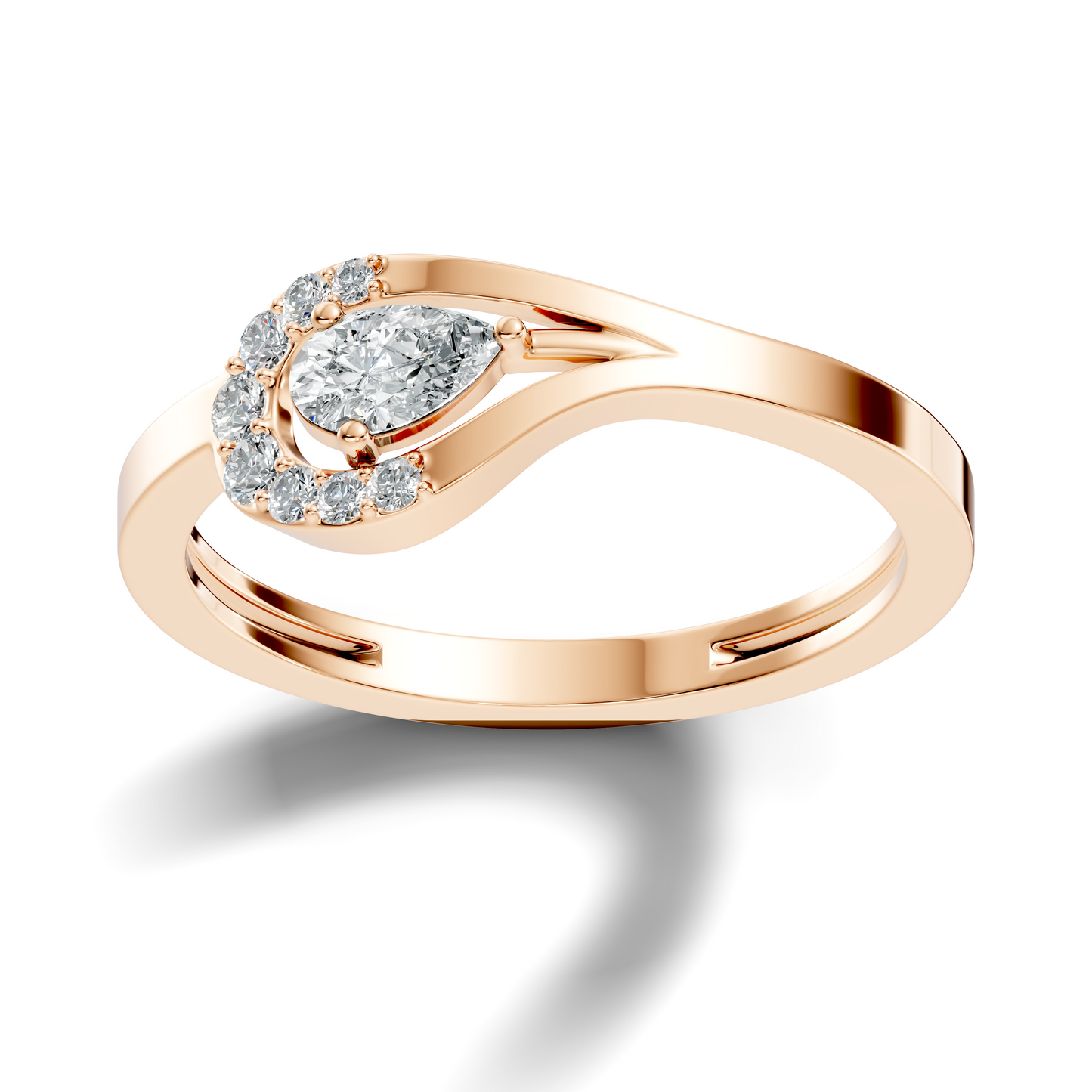 Pear and Round Cut Top Grade Lab Grown Diamond Unique Vintage Classic Engagement Ring For Women's