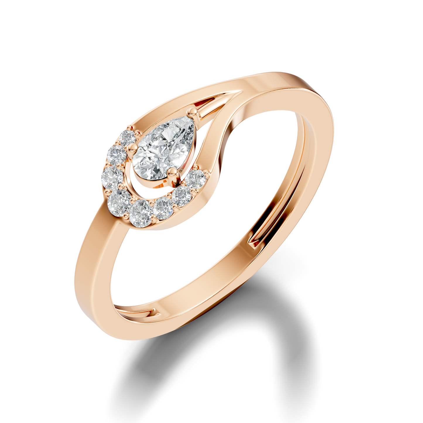 Pear and Round Cut Top Grade Lab Grown Diamond Unique Vintage Classic Engagement Ring For Women's