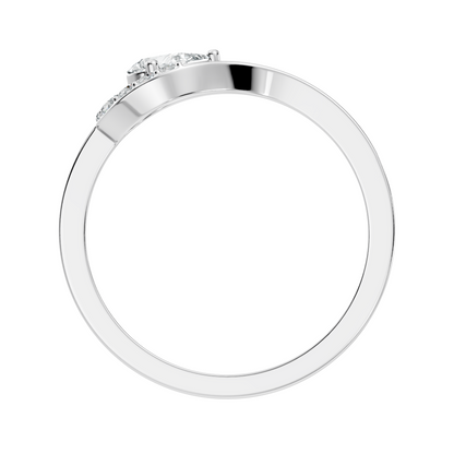 Pear and Round Cut Top Grade Lab Grown Diamond Unique Vintage Classic Engagement Ring For Women's