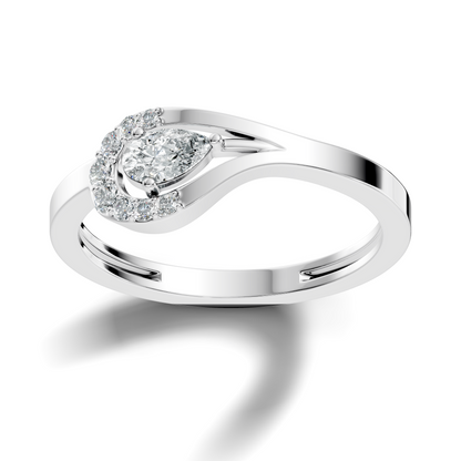 Pear and Round Cut Top Grade Lab Grown Diamond Unique Vintage Classic Engagement Ring For Women's