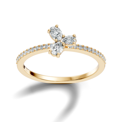 Oval and Round Cut High Quality Diamond Art Deco Vintage Cluster Statement Ring Gift For Her