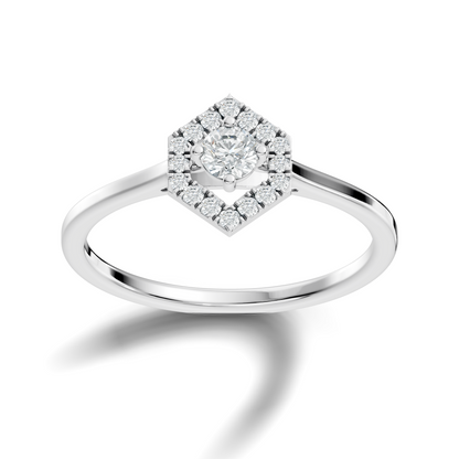 0.26 Ct Round Cut Lab-Grown Diamond Solitaire Halo Ring