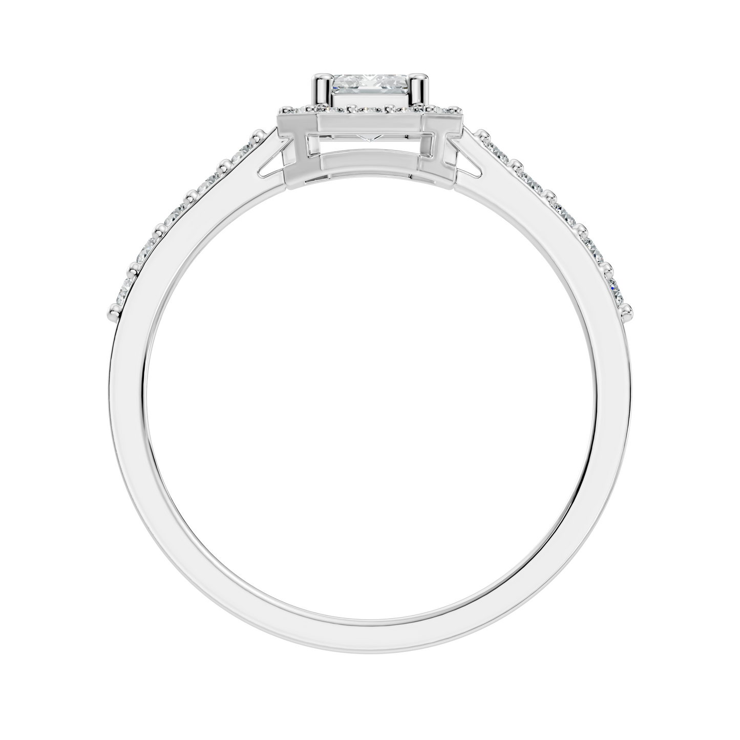 Emerald and Round Cut Lab Grown Diamond Unique Minimalist Halo Dainty Bridesmaid Ring For Women's